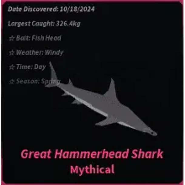 Great hammerhead shark epic, Fisch