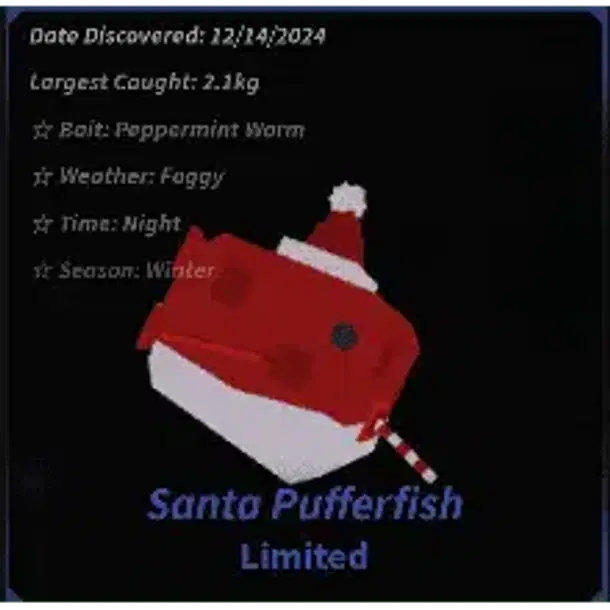 Santa pufferfish event, Fisch